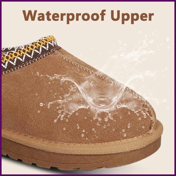 Faux Fur Lined Platform Slipper Boots Women's Waterproof Anti-Slip Winter - Picture 5 of 7